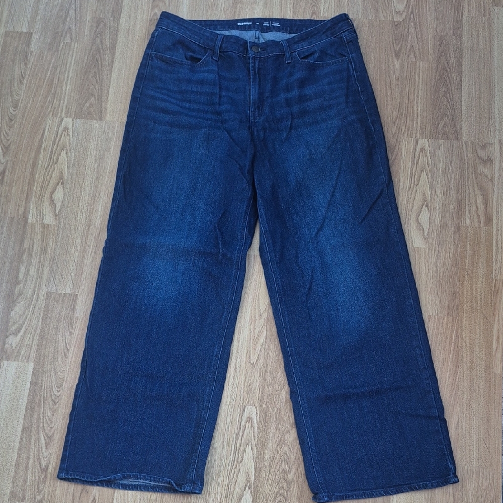 Old Navy High-Rise Wide Leg Jeans - Dark Blue